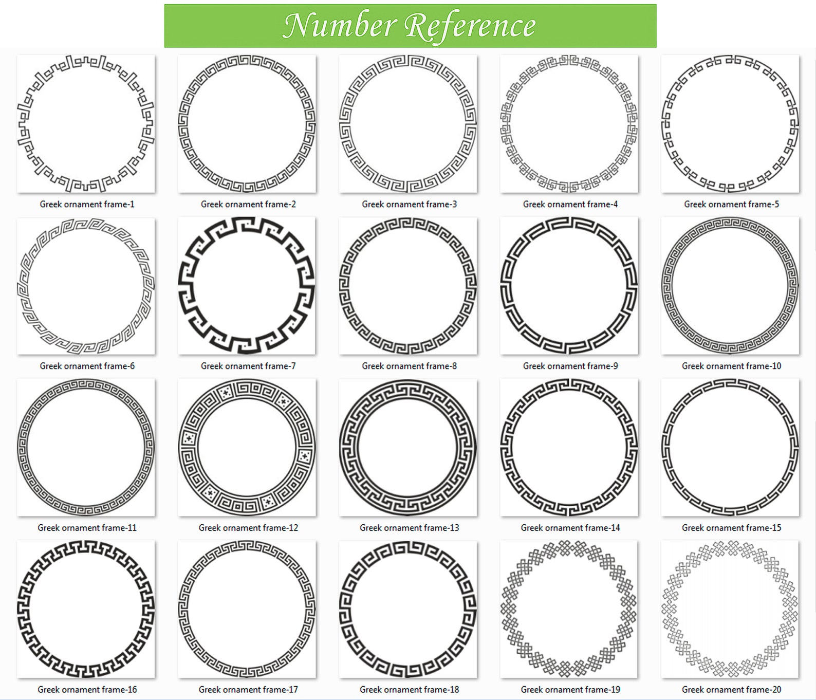 Greek Key Frame Bundle Greek Key Circle SVG Greek Key Etsy
