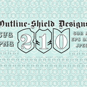 Outline Shields, Badges, Label, Logo Clip Art Clipart, Heraldic Design Svg Files, Png Eps Transparent background, Silhouette Cricut Cut File