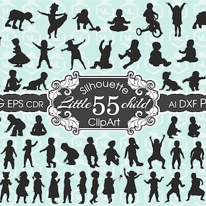 Paquete de imágenes prediseñadas de bebé svg, silueta de niño svg, lindo bebé recién nacido, diseño de baby shower, PNG DXF, fondo transparente, archivo Cutfile, archivo Cricut