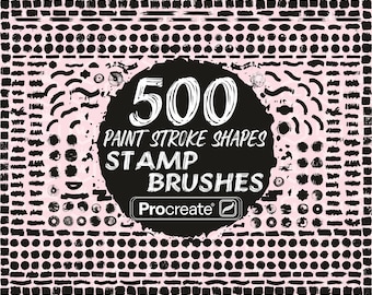 Paint Brush Strokes Procreate Stamp Brushes, Grunge Procreate Stamps, Distressed paint strokes Brushset for iPad