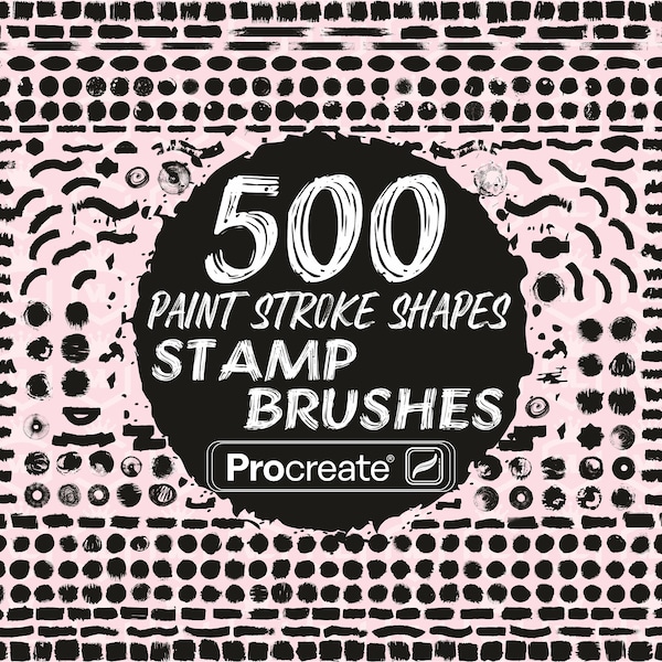 Paint Brush Strokes Procreate Stamp Brushes, Grunge Procreate Stamps, Distressed paint strokes Brushset for iPad