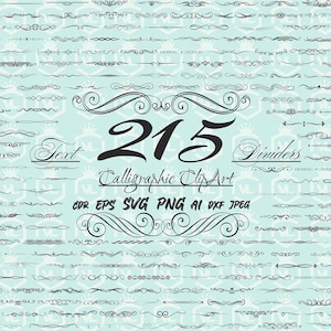 Calligraphie vectorielle clipart Fichiers SVG PNG Séparateur de texte Image de tourbillon Décoration de page Fond transparent