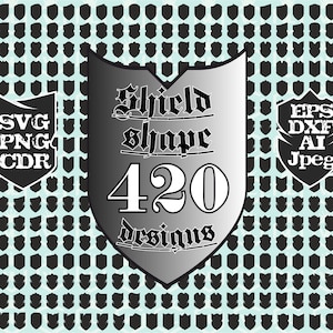 Shield shapes, Heraldic, Label, Monogram, Badge Clip Art Design Svg Files, Png Eps Files Transparent background, Silhouette Cricut Cut File
