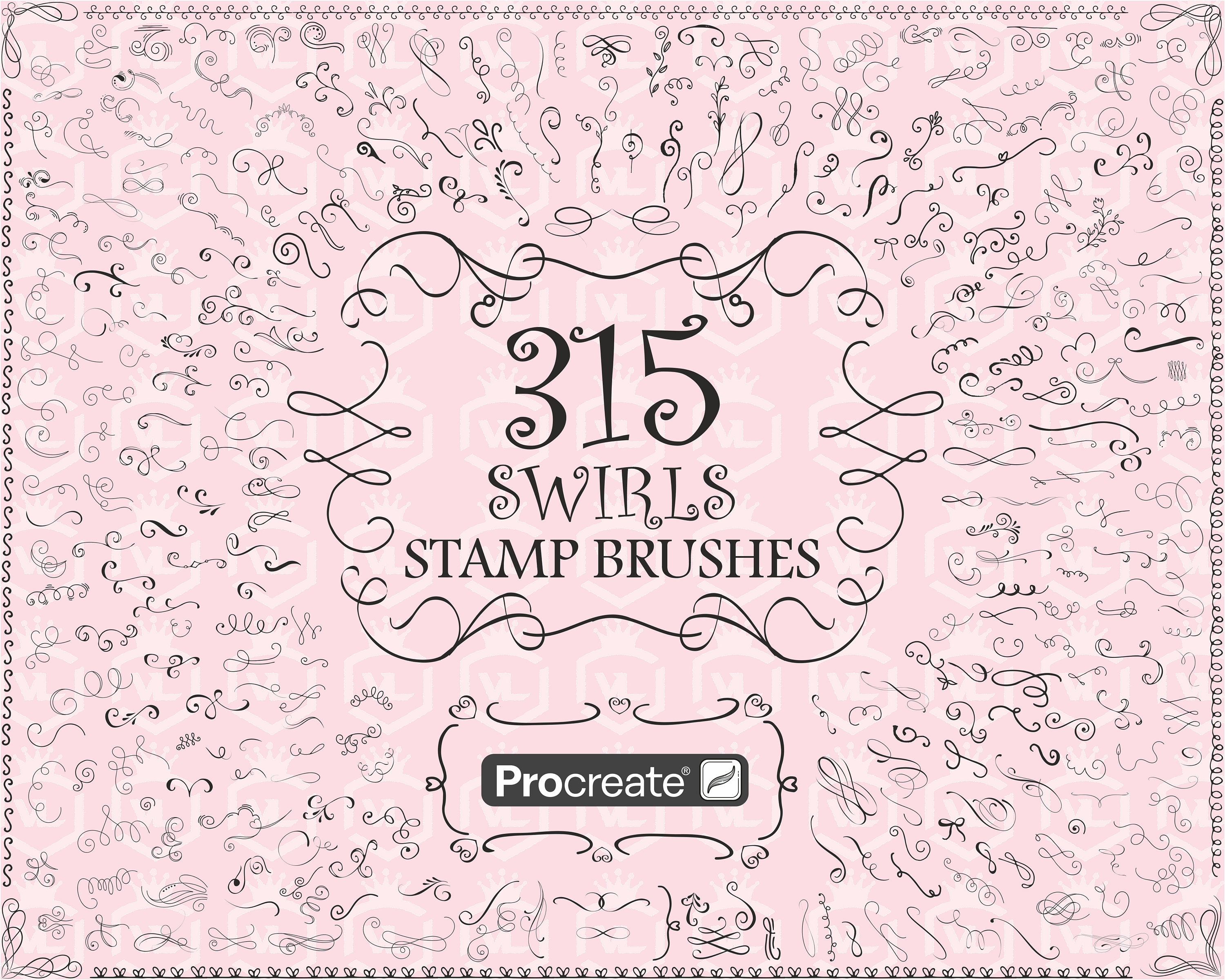 Swirl Procreate Stamp Brushes Swirly Procreate Stamps Etsy