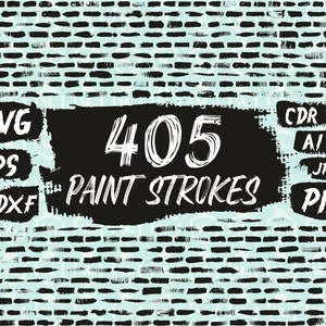 Paint Brush Strokes PNG SVG clipart, Paint Splatter, Bundle Brush Vector Clipart, Brush Strokes silhouette clip art DXF eps cricut cut file