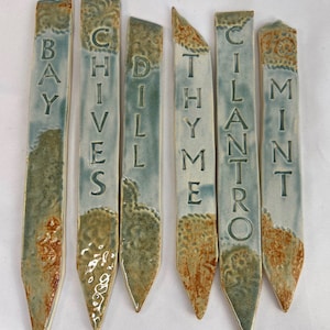Ceramic Herb Garden Markers, Personalized Vegatable Garden Stakes, Made-to-Order, Personalized