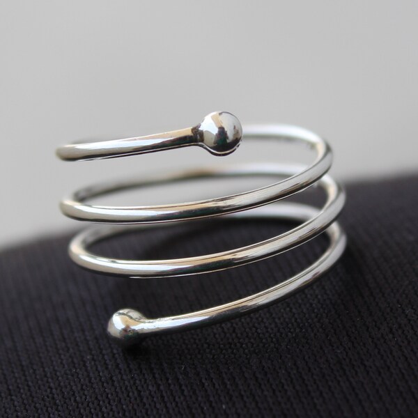 925 Sterling Silver Ring - Spring Ring - Silver Wrap Ring - Delicate Ring - Swirl Ring - Promise Ring - All Size US 3 to 13