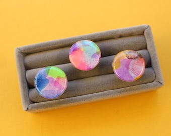 Hand painted Rings,  Abstract Art Rings, Unique Rings, Art Rings, Colourful Rings, Adjustable Rings, Thin Rings, Circle Rings
