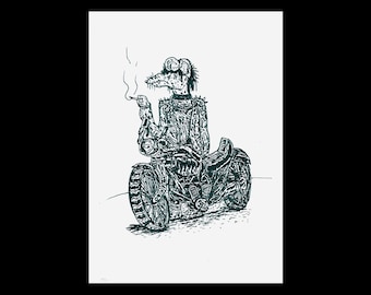 MOPED RAT Risography Print - 210mm x 295mm (A4) auf Papier