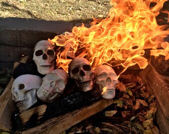 Fire pit ceramic skull