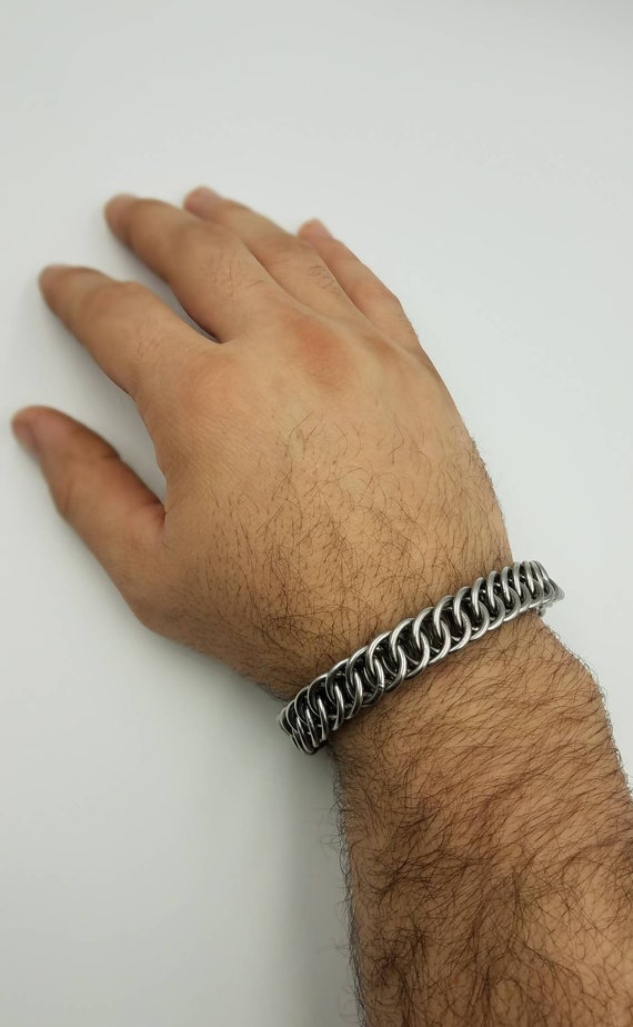 welding bracelet on wrist