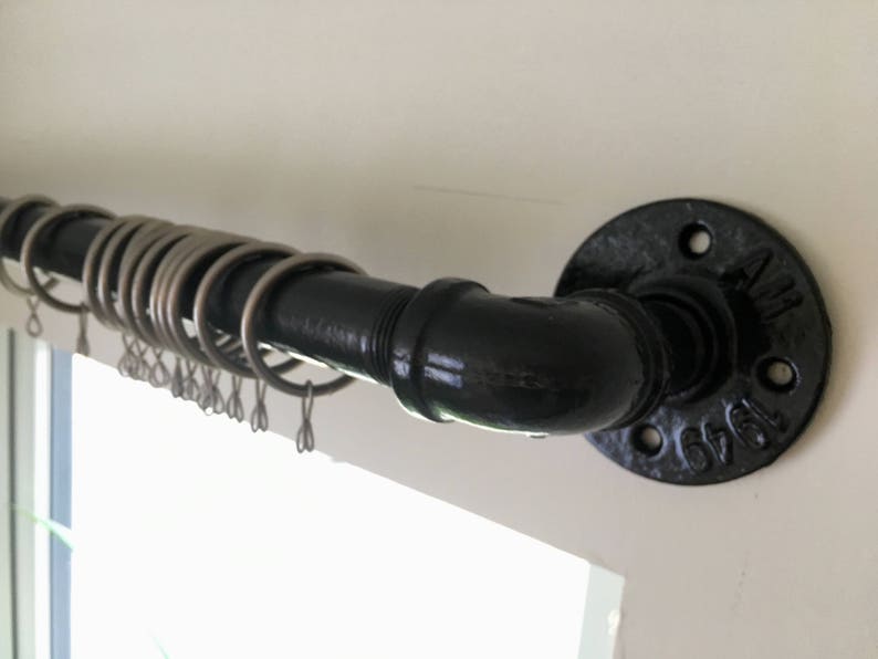 Curtain Rail Curtain Pole Industrial Curtain Pole Etsy UK