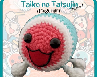 TAIKO drum Amigurumi, Taiko no tatsujin Inspired Stuffy, handmade gift