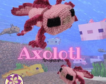 Axolotl/Minecraaft INspired/Gamer gift/Nerd Amigurumi/Handmade Plushie