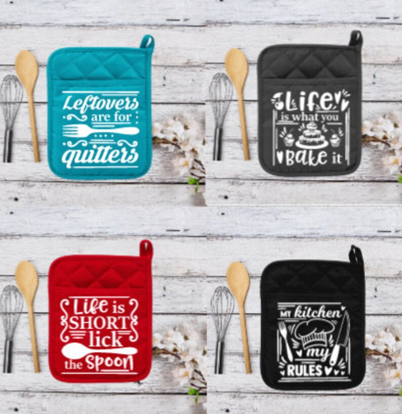 Pot Holders Pot Holders With Sayings Bakers Gonna Bake Etsy