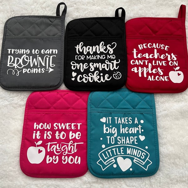 Teacher pot holder! Teacher appreciation gift! Teacher gift! Smart cookie! Brownie points!