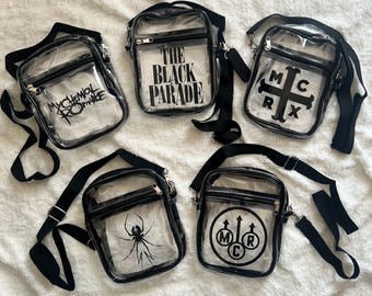 My Chemical Romance Stadium Bag | MCR Bag | MCR Crossbody Bag | Clear Crossbody Stadium Approved Bag |
