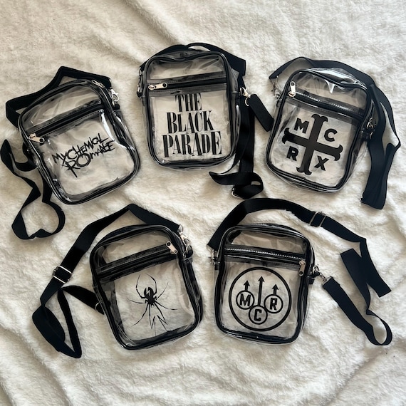 My Chemical Romance Stadium Bag | MCR Bag | MCR Crossbody Bag | Clear Crossbody Stadium Approved Bag |