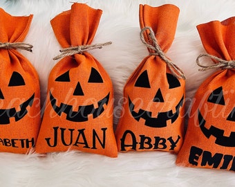 Personalized Pumpkin Treat bag! Personalized Halloween Treat Bag! Personalized Pumpkin Bag! Personalized Candy Bag! Personalized Halloween!