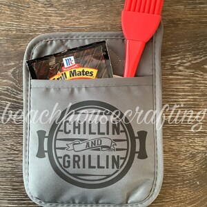 Grill master potholder King of the grill potholder BBQ potholder Grilling potholder set Father's day gift Dad birthday gift Dad gift image 4