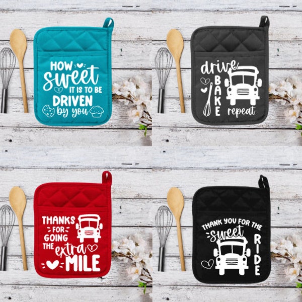 School Bus driver pot holder! Pot holder for school bus driver! Bus driver appreciation gift! Gift for bus driver! Bus driver gift!