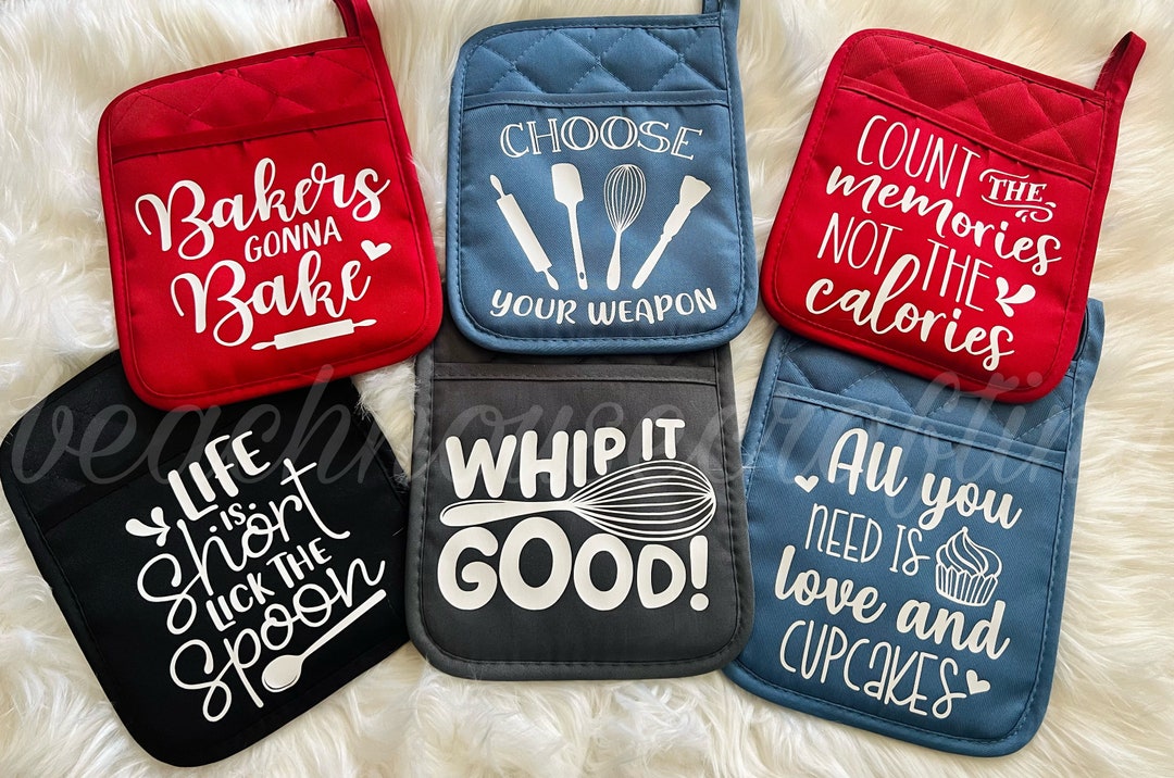 Potholder Pot Holders With Sayings Bakers Gonna Bake Whip It Good Cute