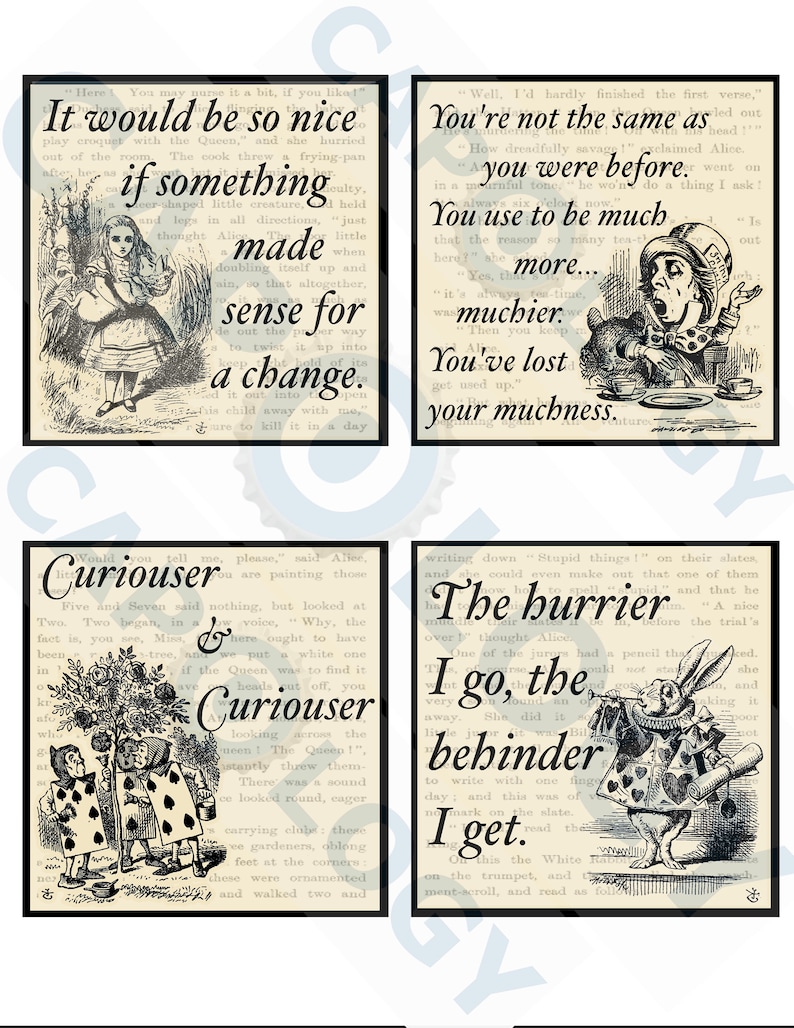 Alice au pays des merveilles Citation Téléchargement Etsy