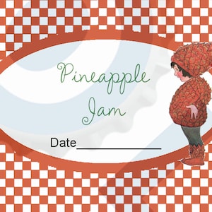 Pineapple Jam Canning Labels, Digital download, 2&quot; circle, 2.5&quot; circle, 1.5&quot; x 2.5&quot; oval, 2&quot; x 3.75&quot; rectangle, Avery Label compatible
