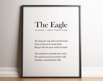 The Eagle Poem Print - Alfred, Lord Tennyson - UNFRAMED Print - Literary Poster - Motivational Poem