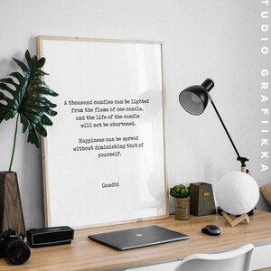 A Thousand Candles Mahatma Gandhi Quote Print Minimal, Typewriter ...