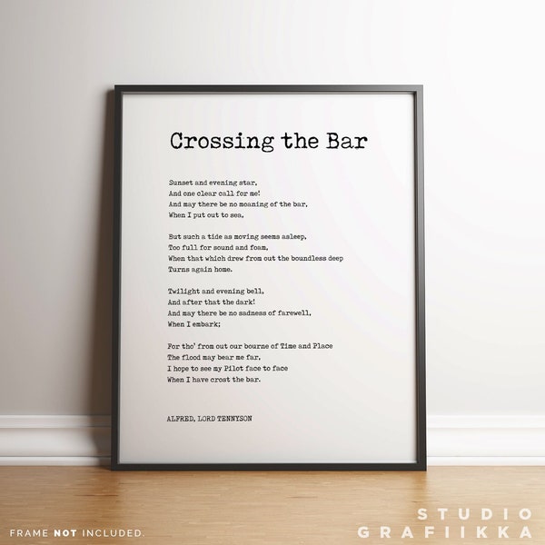 Poem Crossing the Bar Etsy