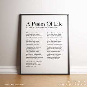 A Psalm Of Life - Henry W Longfellow - Motivational Poem - Literary Print - High Quality Poster - UNFRAMED Poster
