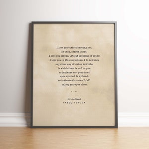 Pablo Neruda Citation 1 100 Amour Sonnets Machine A Ecrire Etsy Pablo Neruda Citation 1 100 Amour Sonnets Machine A Ecrire Etsy