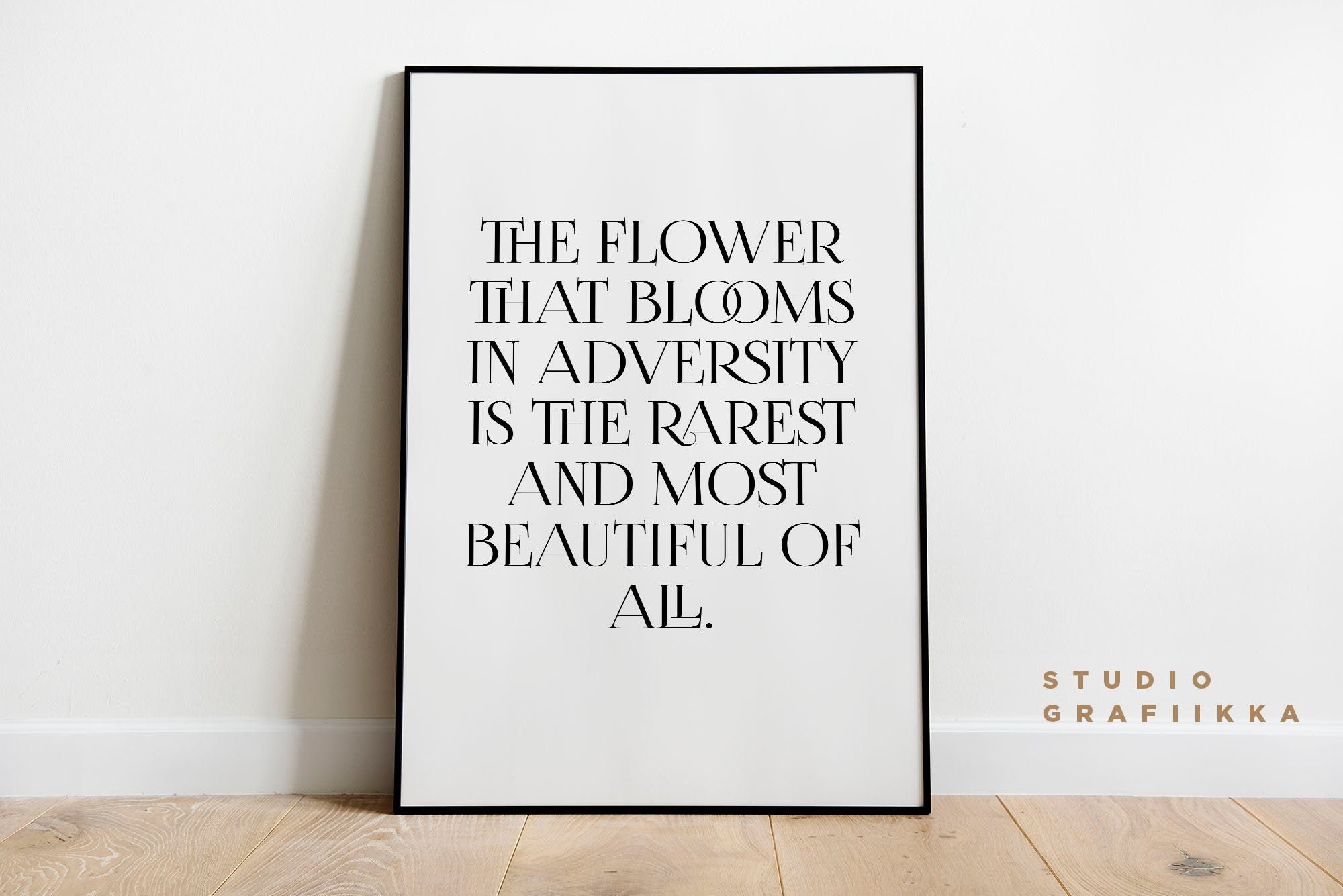La flor que florece en la adversidad cita impresa Proverbio chino