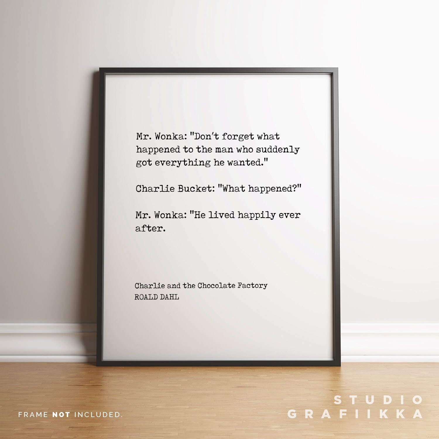 Charlie and the Chocolate Factory Quote Roald Dahl High Quality Print