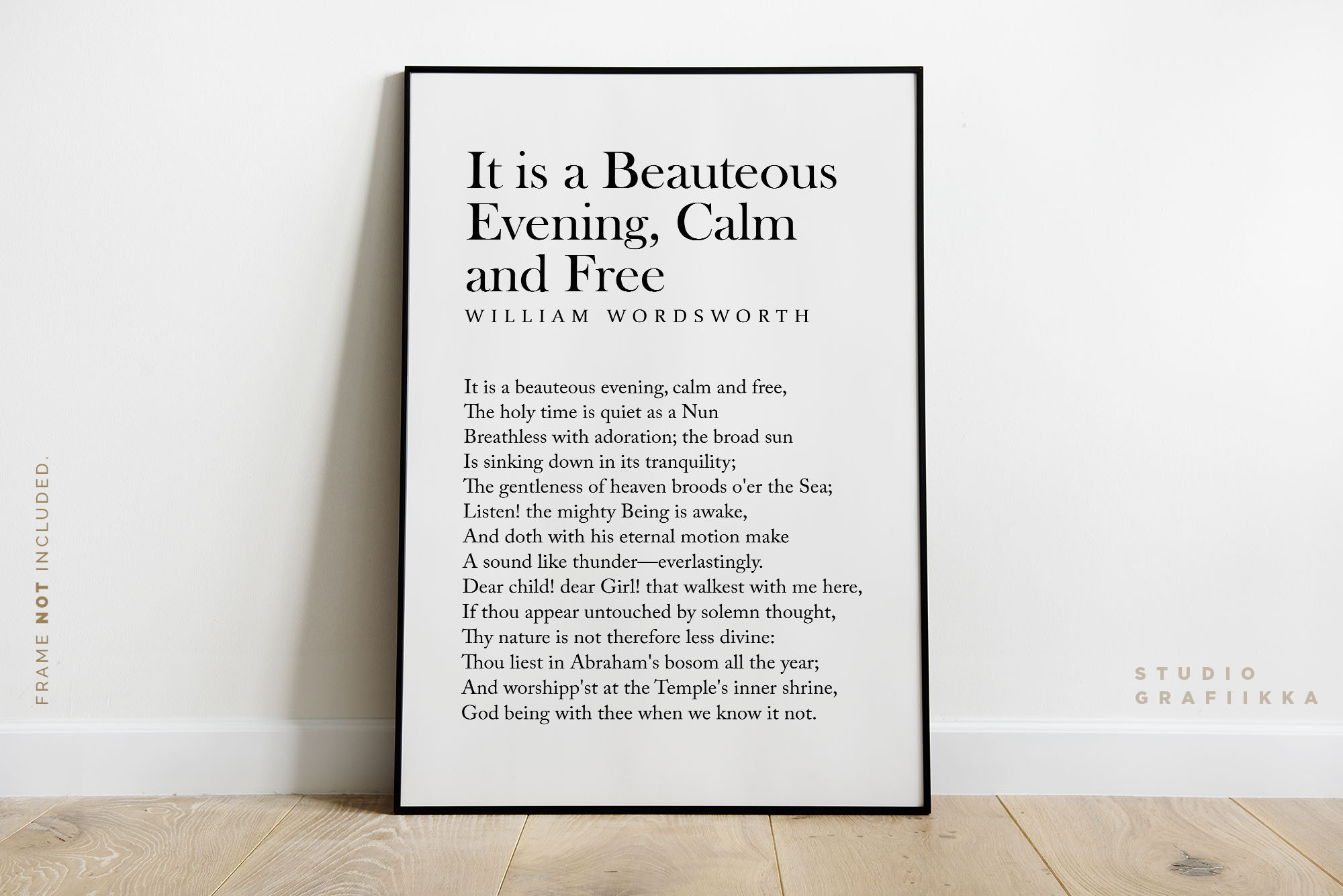 It is a Beauteous Evening Calm and Free UNFRAMED Poster Etsy