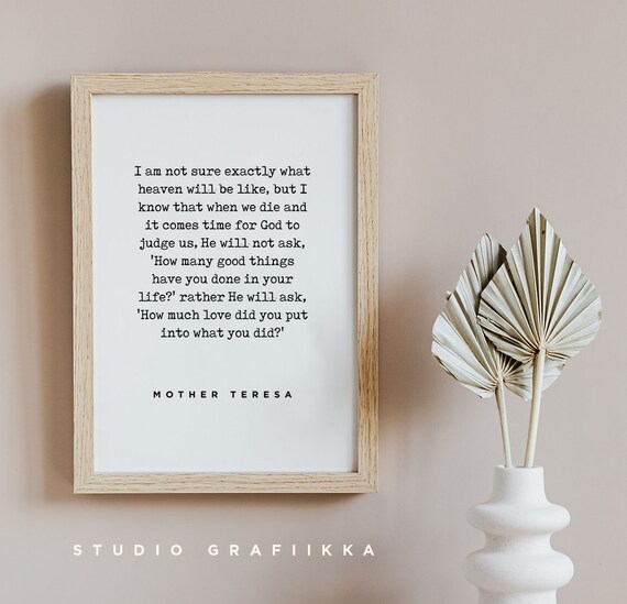 Mother Teresa Quote Print Motivational Inspiring Quote | Etsy