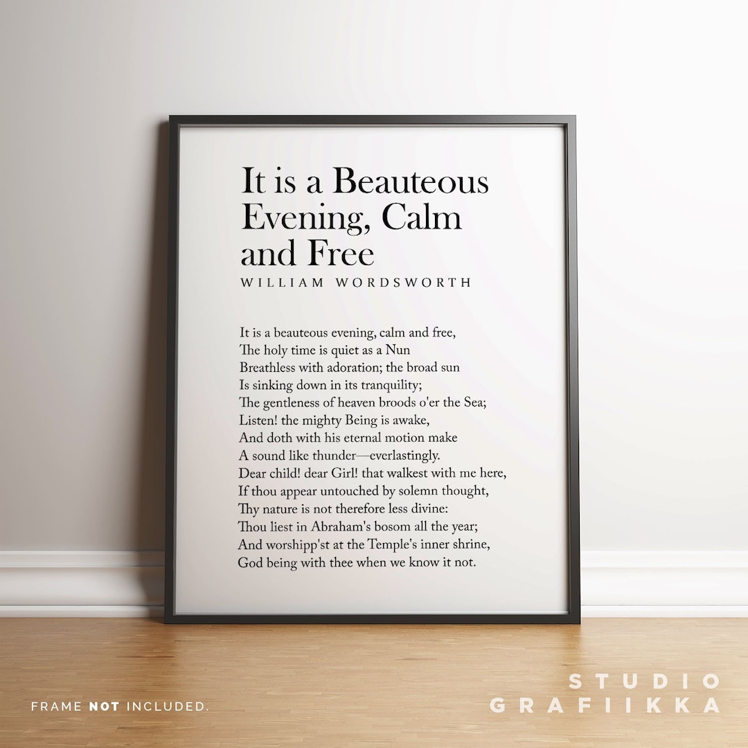 It is a Beauteous Evening, Calm and Free UNFRAMED Poster William