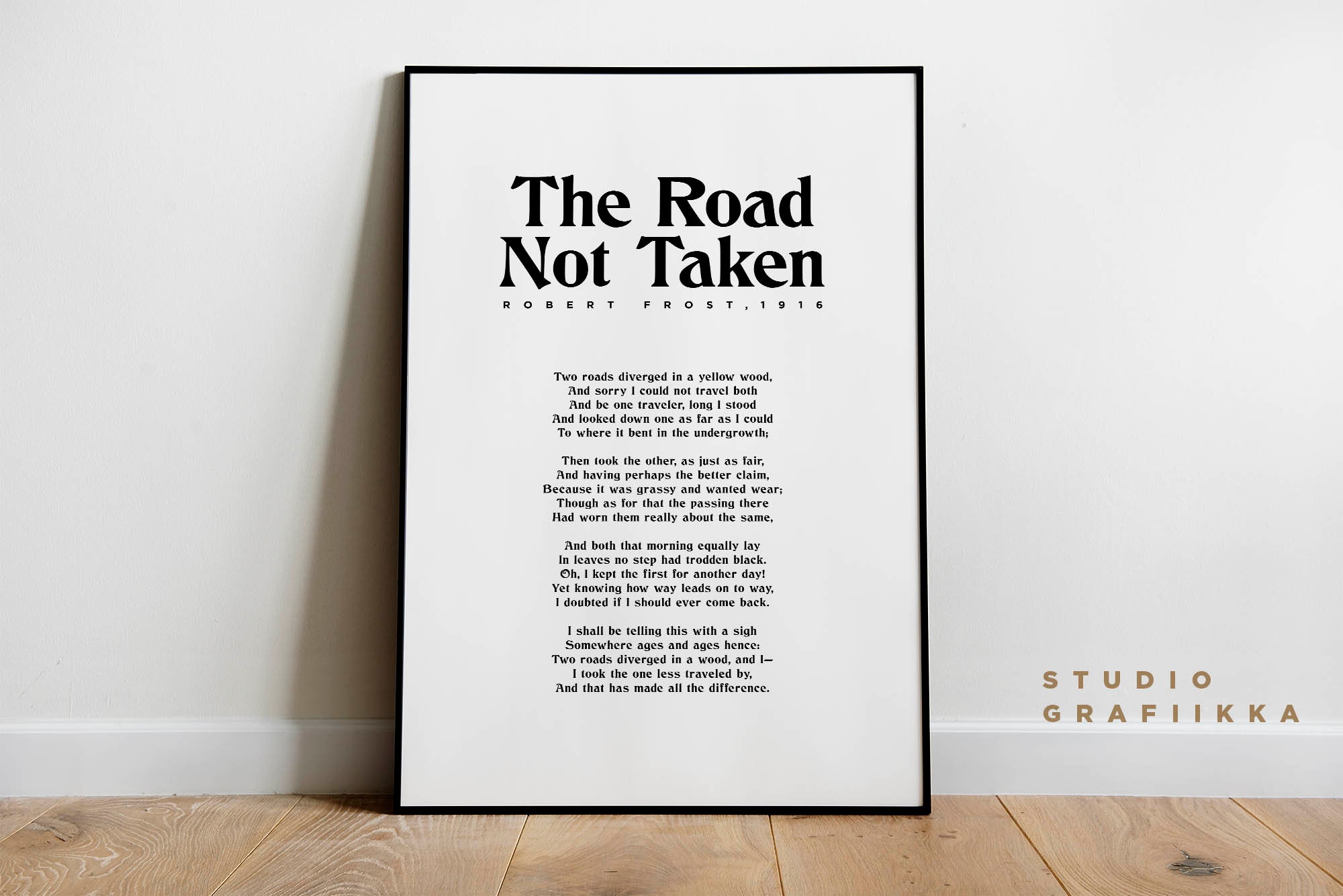 The Road Not Taken Print Robert Frost Typography Poster - Etsy