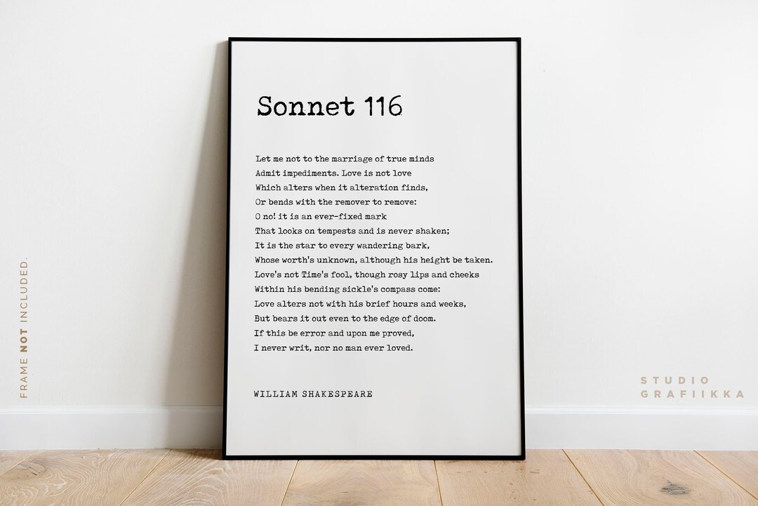 116 by William Shakespeare Unframed Print Literary Poster