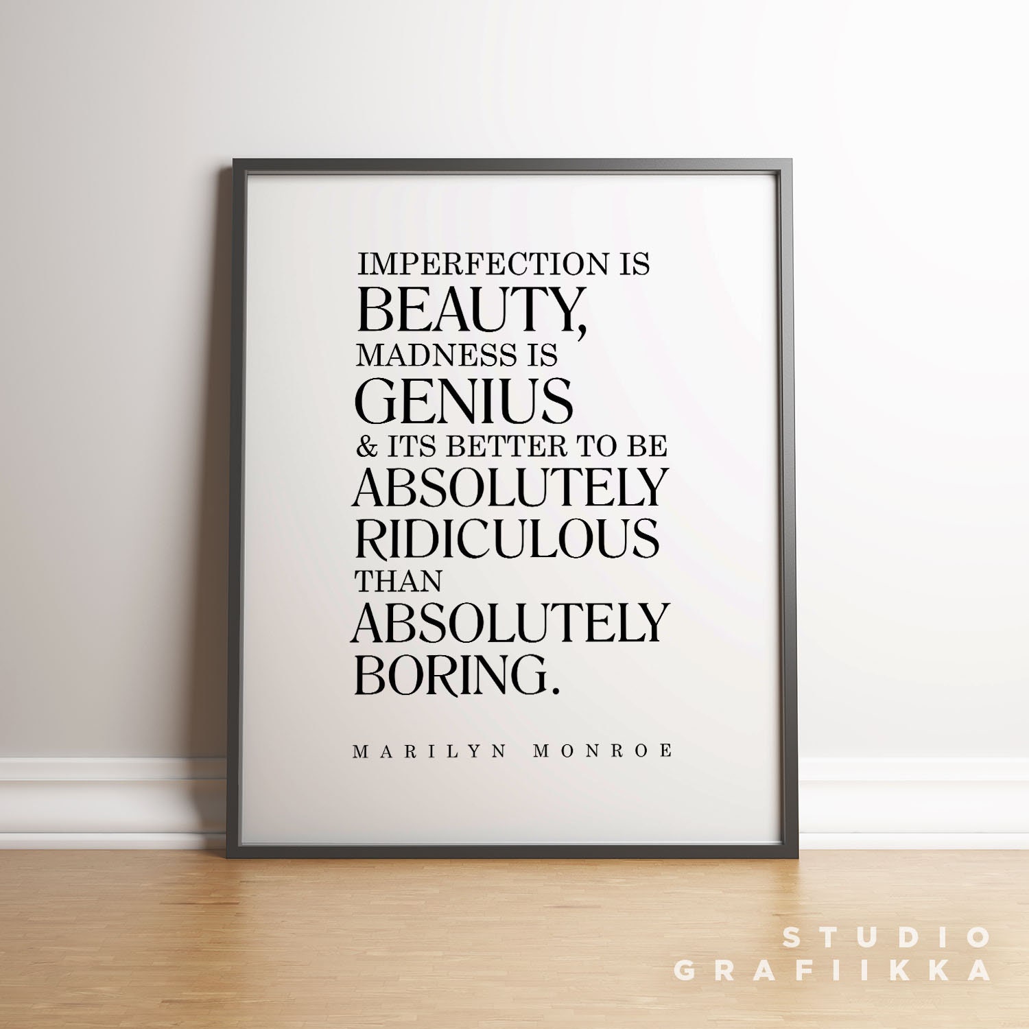 Imperfection is Beauty 1 Marilyn Monroe Quote Print Etsy