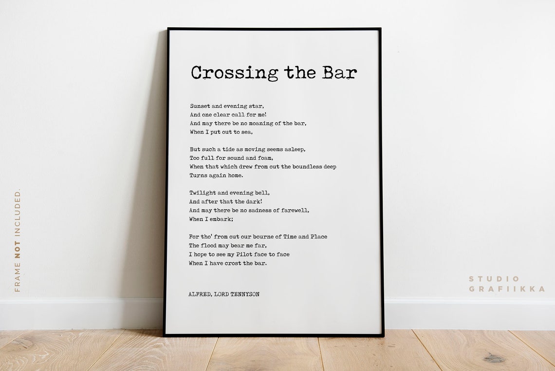 Crossing the Bar Alfred Lord Tennyson Poem Literature Wall Etsy