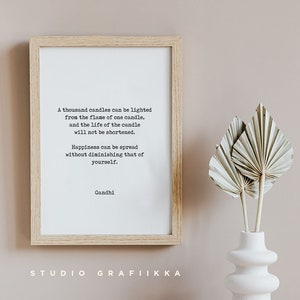 A Thousand Candles Mahatma Gandhi Quote Print Minimal, Typewriter ...
