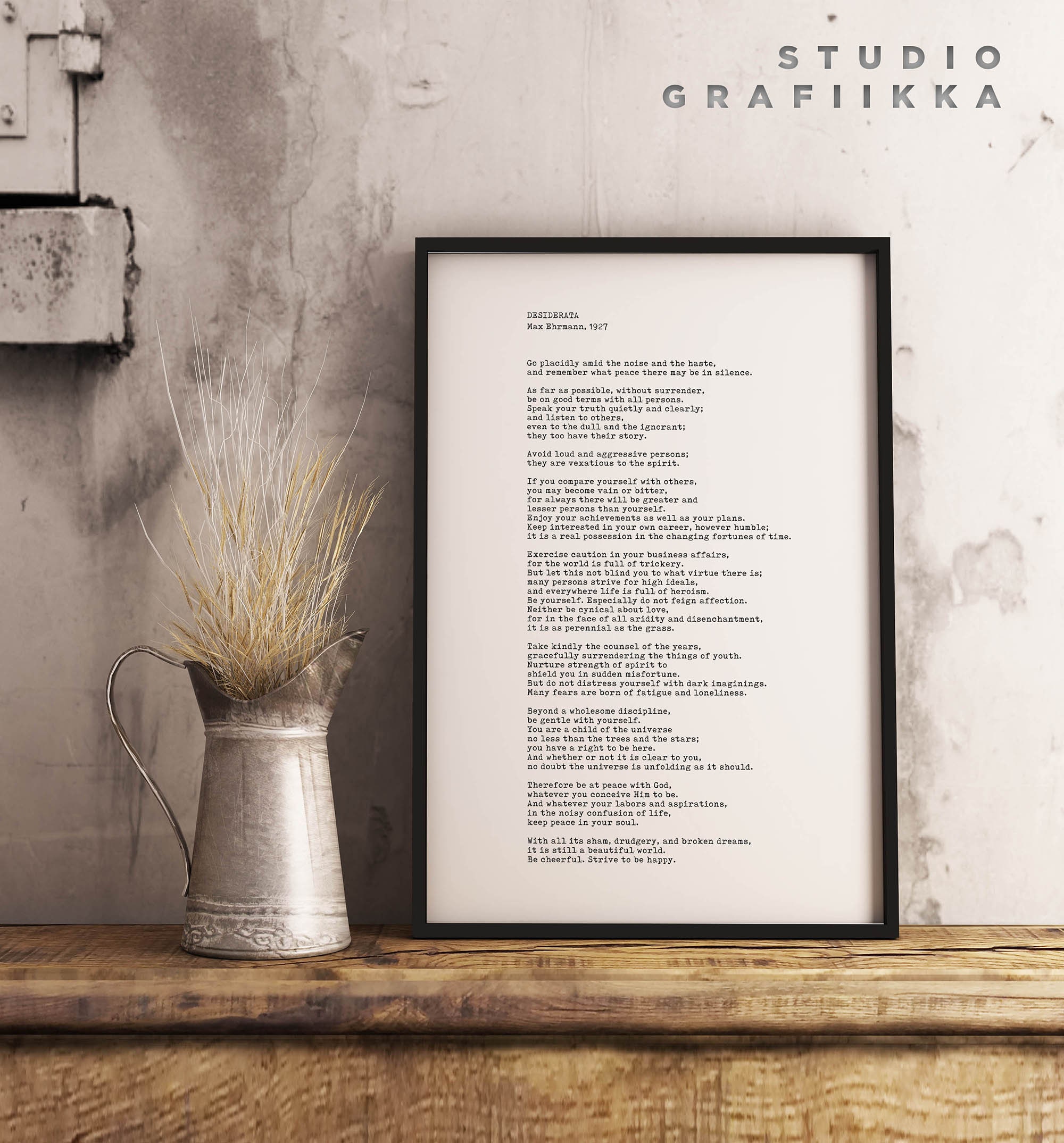 Desiderata Art Print Max Ehrmann Poem UNFRAMED Poster Etsy Hong Kong