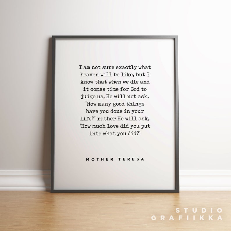 Mother Teresa Quote Print Motivational Inspiring Quote - Etsy