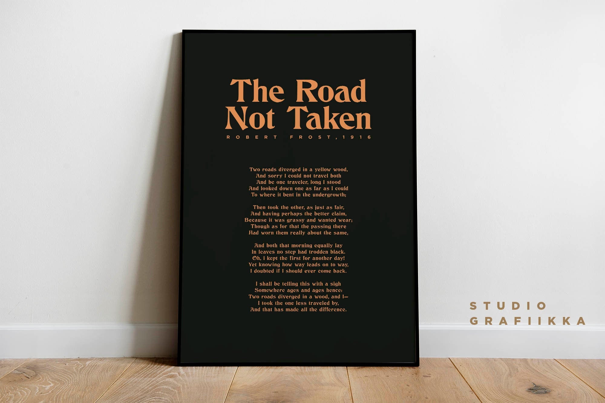 The Road Not Taken Print Robert Frost Typography Poster - Etsy