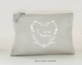 MEDIUM Actual handwriting make up bag, personalised make up bag, handwriting gifts, cotton canvas makeup bag Personalised gift for her