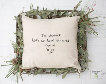 Actual handwriting cushion, Christmas gift for her, Christmas pillow, loved ones handwriting CHRISTMAS cushion, handwriting gifts