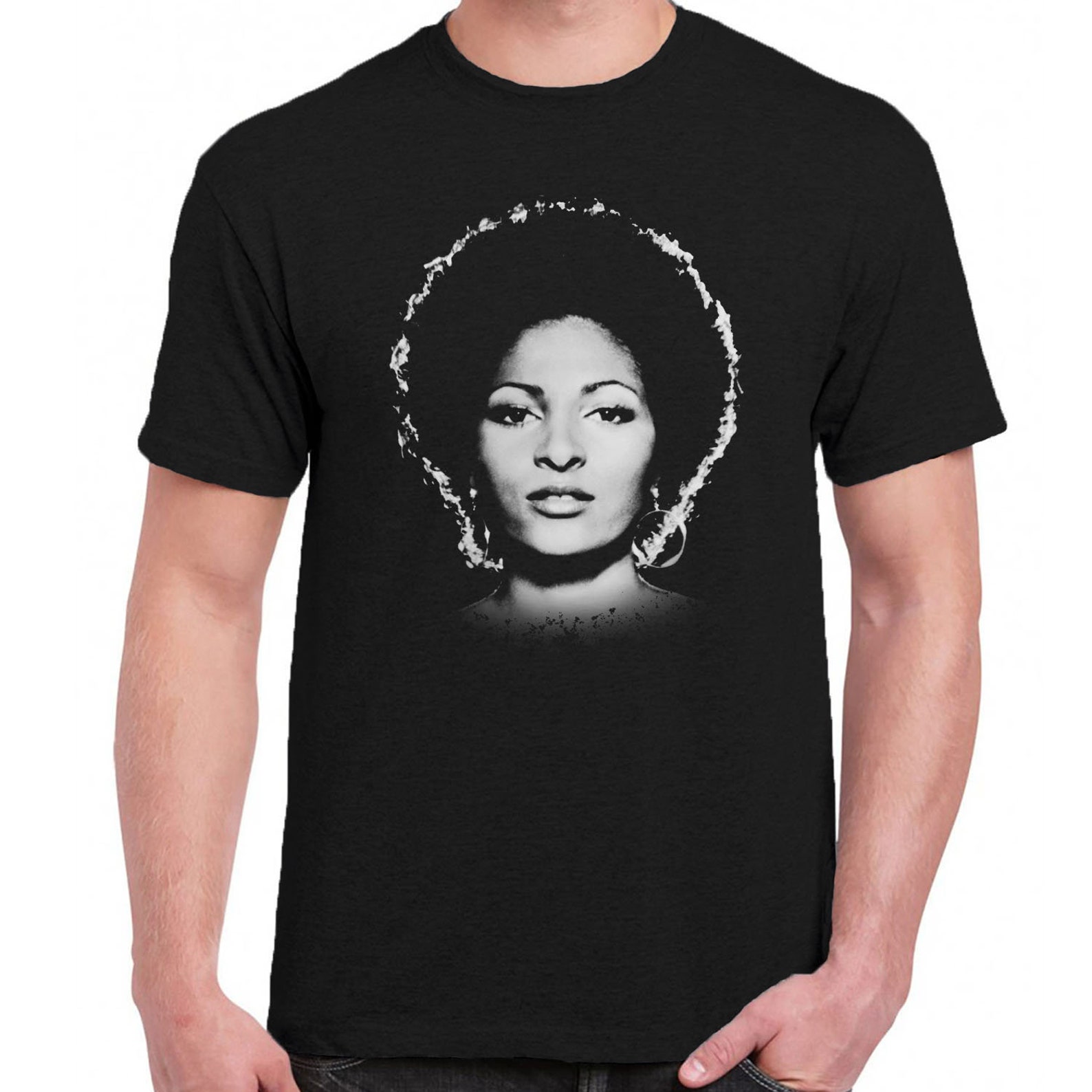 Pam Grier T-shirt Men Black Cotton Tee S to 5XL | Etsy