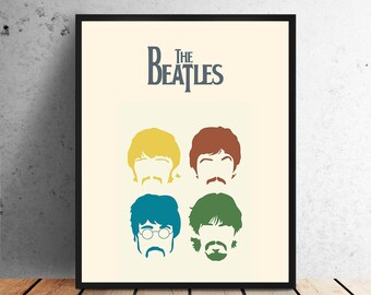The beatles poster, beautiful design, wall art, home wall decor, printable minimalist design music john lennon, paul mccartney ringo starr